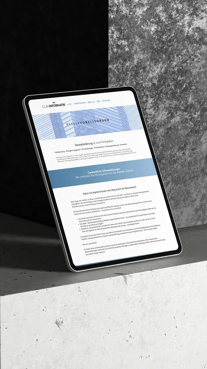 We modernised and enhanced pension management for CLAN INFORMATIK AG