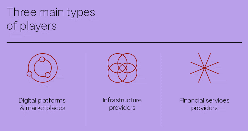 Main types of players in embedded finance